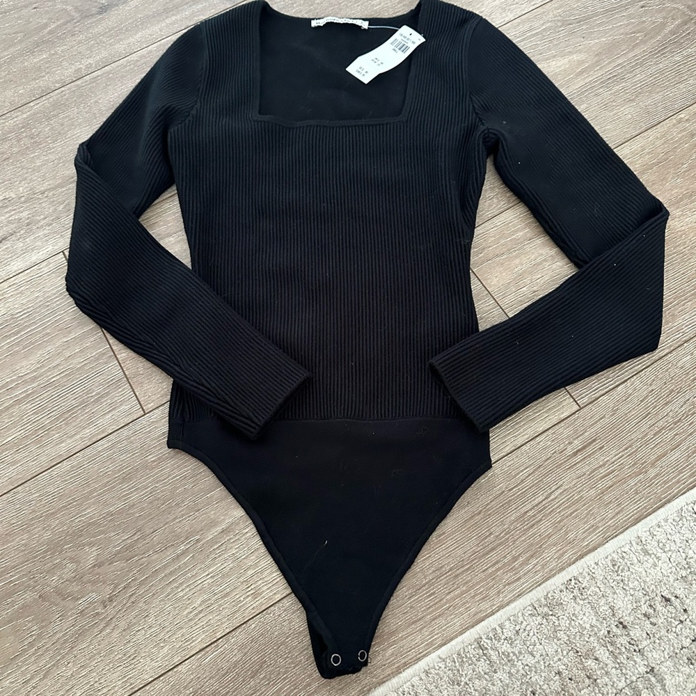 Abercrombie & Fitch Black Sweater Bodysuit